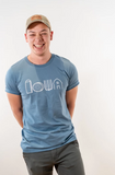 "Iowa love" 'for our farms' T-Shirt (Steel Blue)