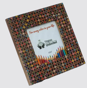 Recycled Color Pencil Picture Frame
