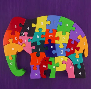 Wooden Puzzle - Elephants