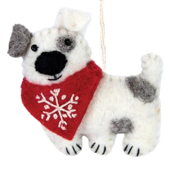 Patches Snowflake Puppy Ornament