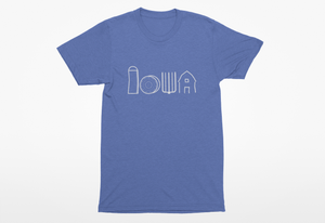 "Iowa love" 'for our farms' T-Shirt (Heather Columbia Blue)