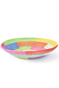 Multicolor Block Pattern Grain Basket